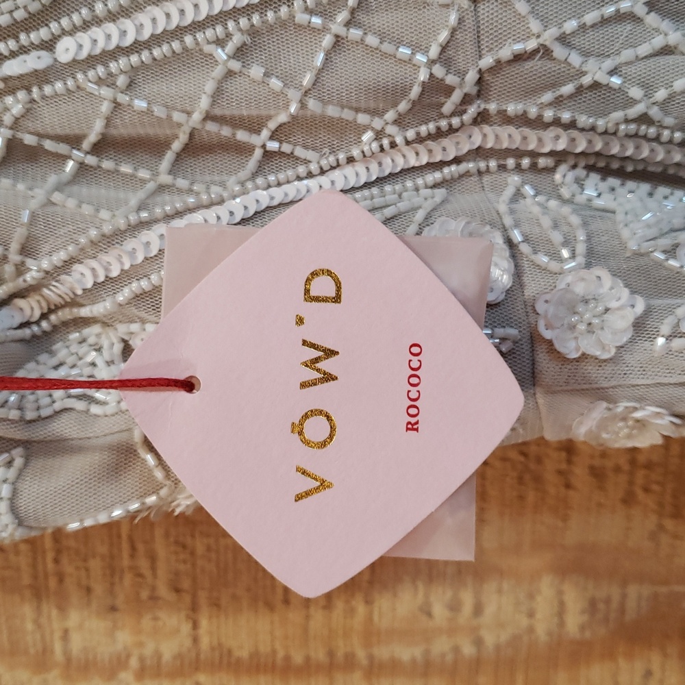 Vow’d New Ivory Nude Sequin Beaded Maxi Gown Dress Size 6 - Picture 7 of 10